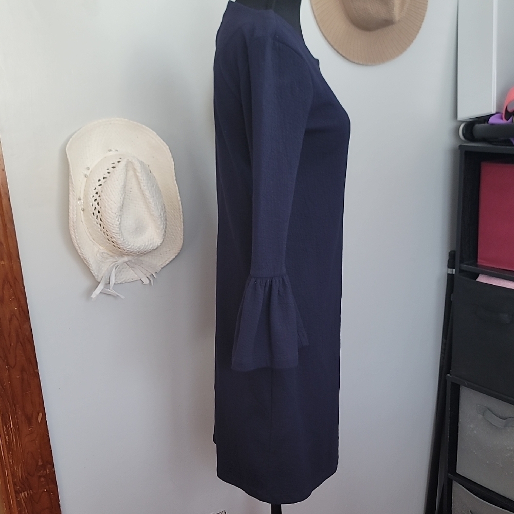 J. Crew Elegant Navy Long Sleeve Dress - Picture 7 of 11